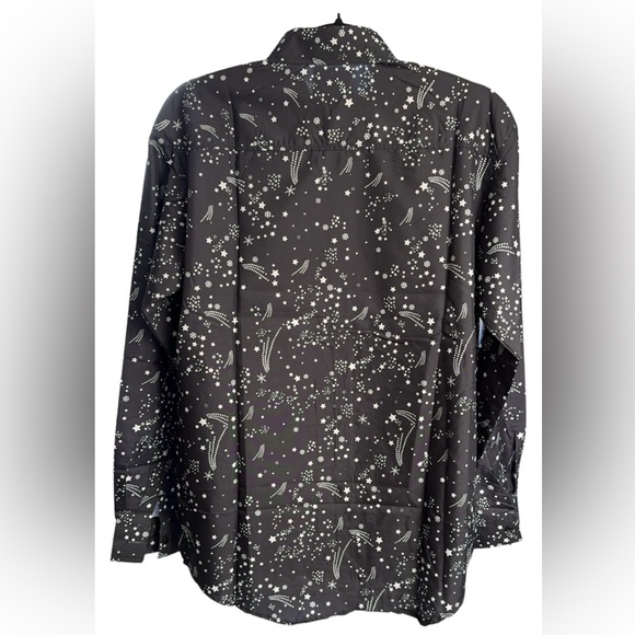 Galaxy of Stars Long Sleeve Men Button Up Shirt - Size: Small - Color:Blue/White - Picture 3 of 4